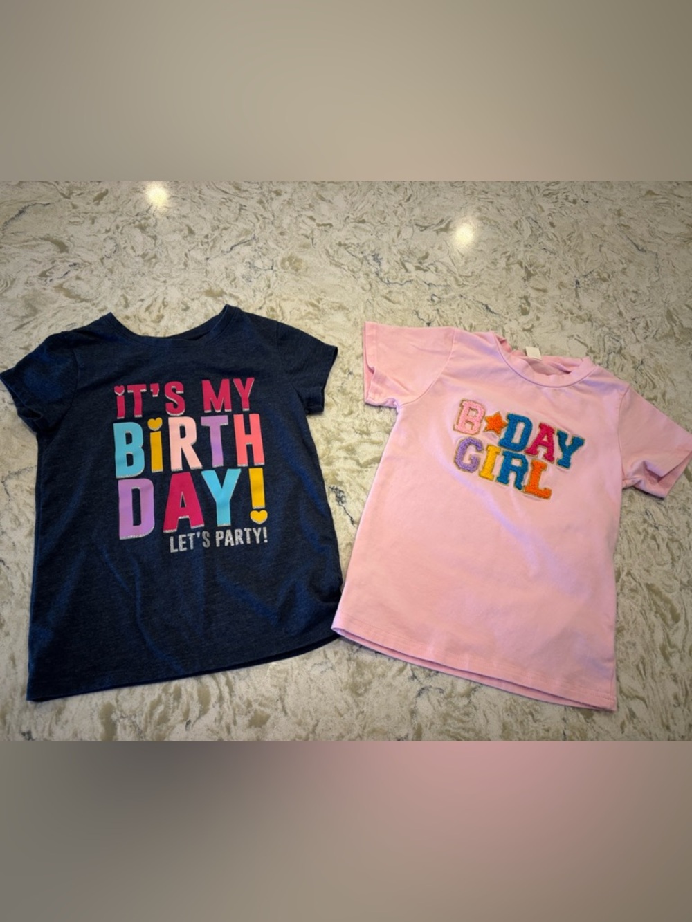 Garanimals Navy "It's My Birthday!" Tee & Pink "B-Day Girl" Tee